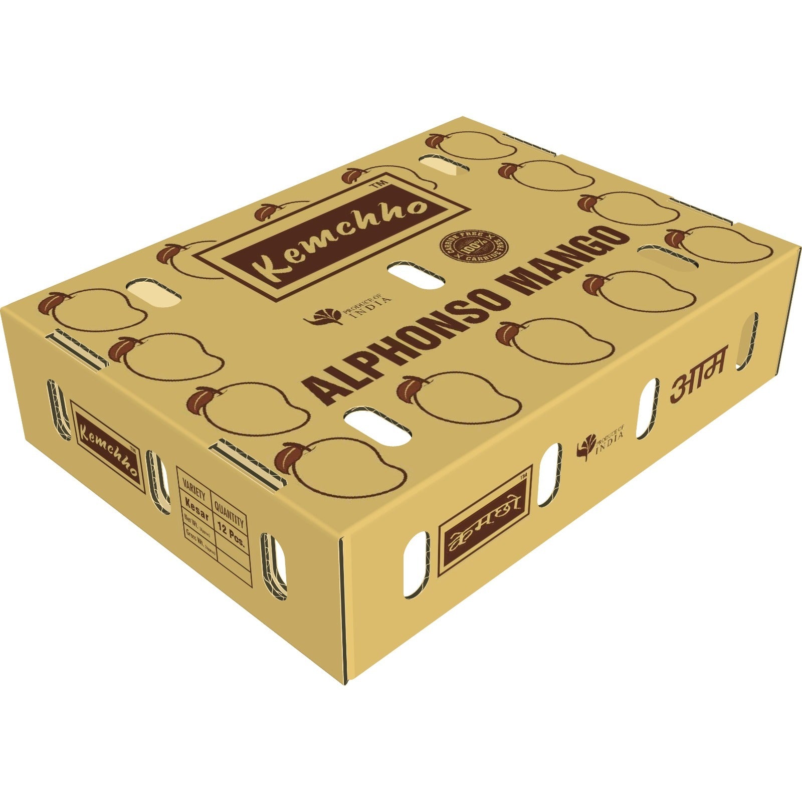 KemchhoFresh Alphonso Mango Box (9-12 Pcs)